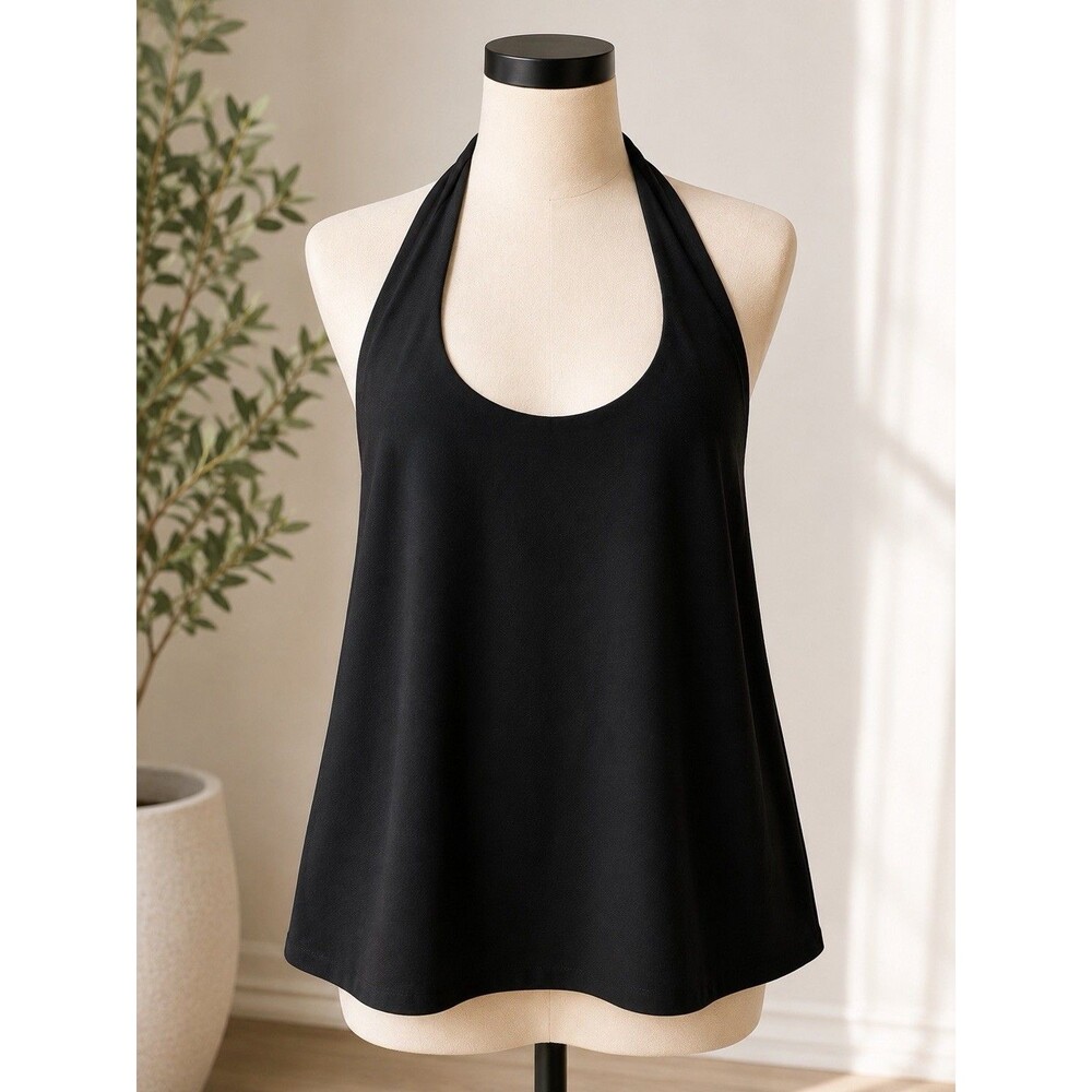 COS Black Woven Lyocell Solid Halter Neck Sleeveless Tank Top Women's 10